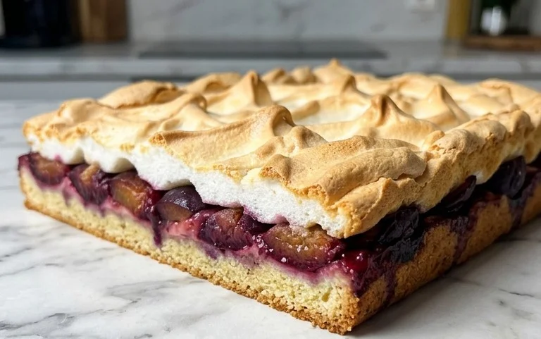 Polnischer Zwetschgenkuchen mit Baiser: Einfach & Saftig