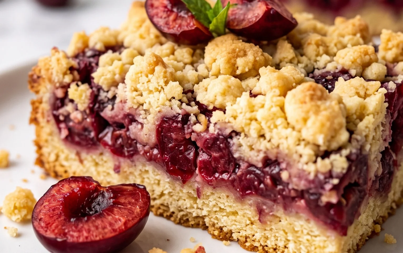 Einfacher und schneller Kirsch Extract-Streusel-Kuchen