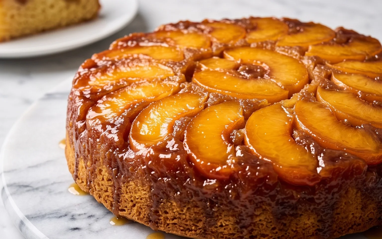 Bourbon Extract Pfirsich Upside-Down Kuchen: Klassiker mit Twist